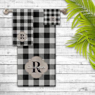 Buffalo Check Rustic Country Farmhouse Chic Bath Towel Set