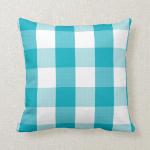 Buffalo Check - scuba blue Throw Pillow