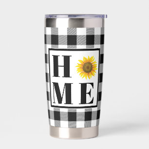 Buffalo check sunflower "Home"   Insulated Tumbler