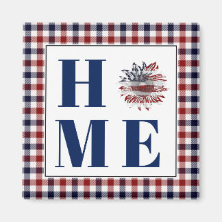 Buffalo check sunflower "Home" Magnet