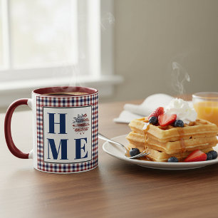 Buffalo check sunflower "Home"  Mug