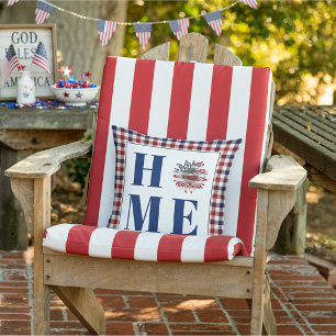 Buffalo check sunflower "Home"  Outdoor Pillow