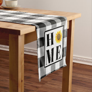 Buffalo check sunflower "Home"   Short Table Runner