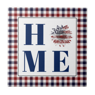 Buffalo check sunflower "Home"  Tile