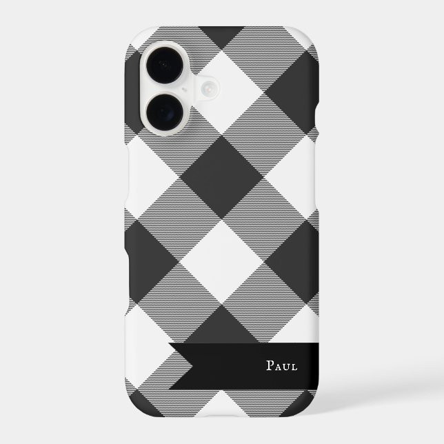 Buffalo Check White and Black Squares Plaid (Back)