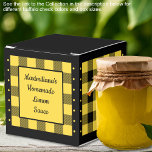 Buffalo Check - Yellow and Black - Classic Favor Box<br><div class="desc">Classic yellow and black buffalo check favour box. Text on both sides of the box is customizable. If you use the 'edit design' button/tool,  you can also add your own images/photos. Other colorways available.

See the Collection of all box sizes & buffalo check colours here:
https://www.zazzle.com/collections/boxes_product_promotional_gift_buffalo_check-119842043554925619</div>