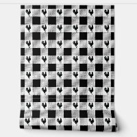 Buffalo Checks and Rooster Pattern - Black | White