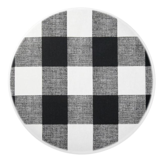 Buffalo Checks Ceramic Knob (Front)