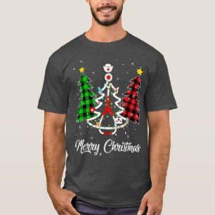 Buffalo Christmas Tree Merry Christmas Stethoscope T-Shirt