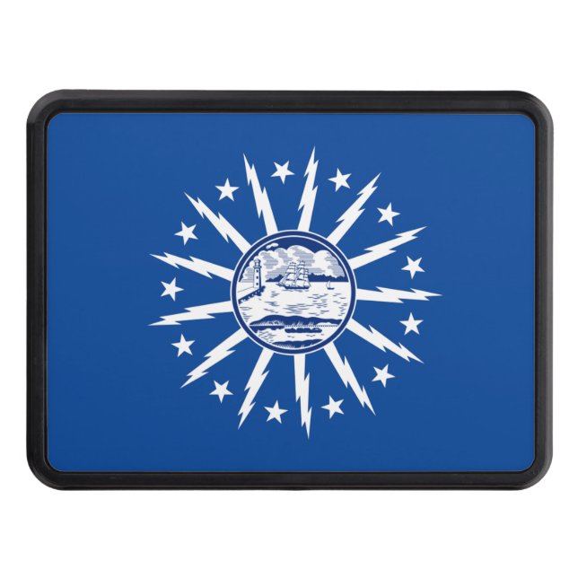 Buffalo city flag trailer hitch cover (Front)