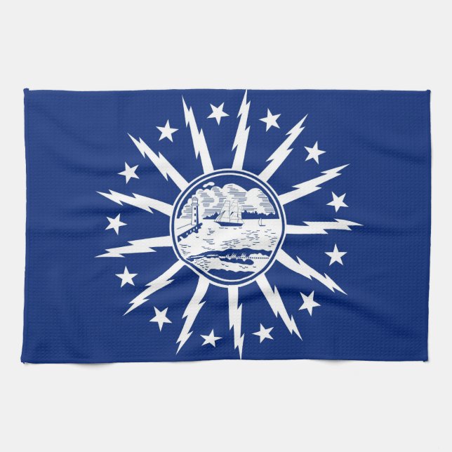 buffalo city flag united state america new york kitchen towel (Horizontal)
