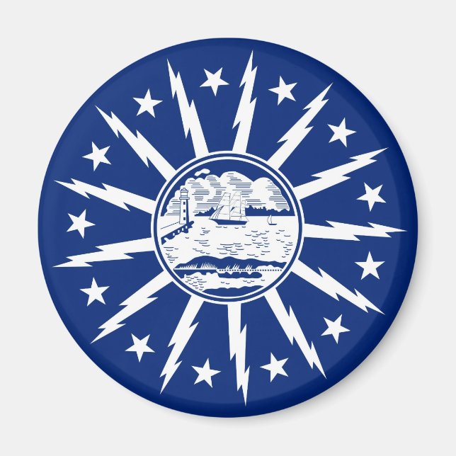 buffalo city flag united state america new york magnet (Front)