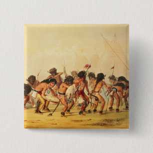 Buffalo Dance, c.1832 2 Inch Square Button