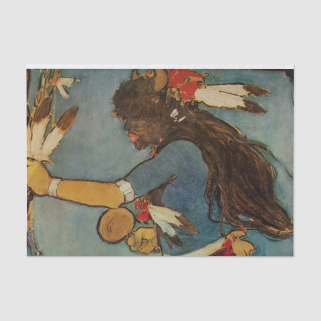 “Buffalo Dancer” Western Art by Gerald Cassidy Tissue Paper (Front)
