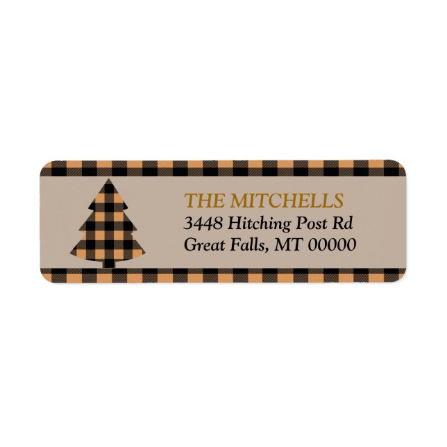 Buffalo d'or Plaid Bordure Arbre de Noël (Devant)
