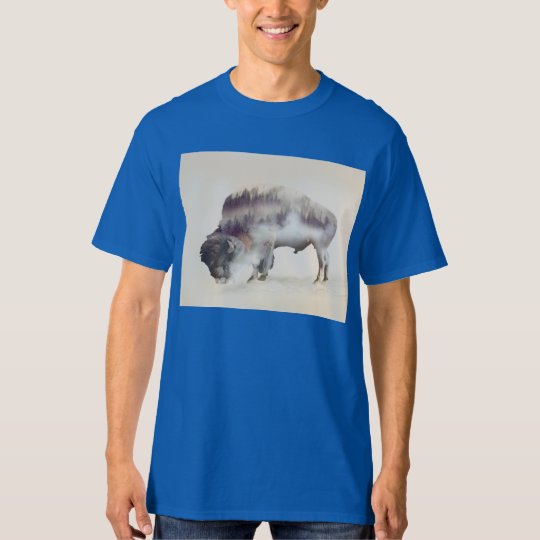 Buffalo-double exposure-american buffalo-landscape T-Shirt