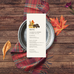 Buffalo Fall Foliage Bison Autumn Wedding Menu