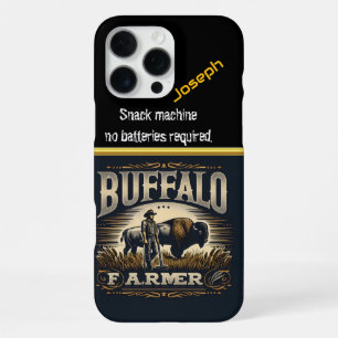 Buffalo Farmer Stands Proud in Golden Fields iPhone 16 Pro Max Case
