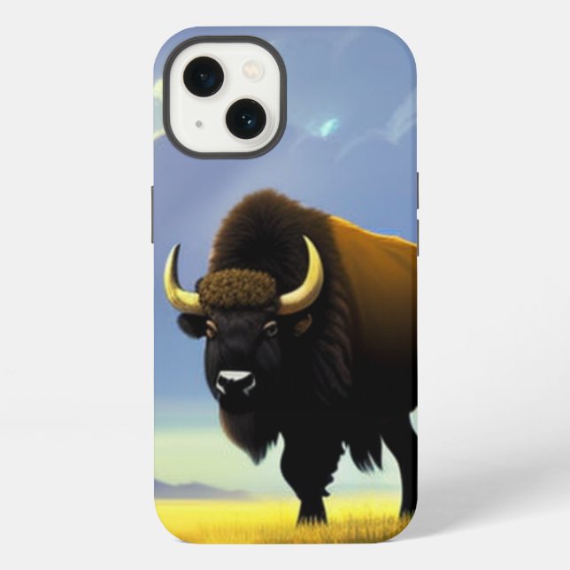 Buffalo Fields iPhone 13 Pro Slim Fit Case, Glossy Case (Back)