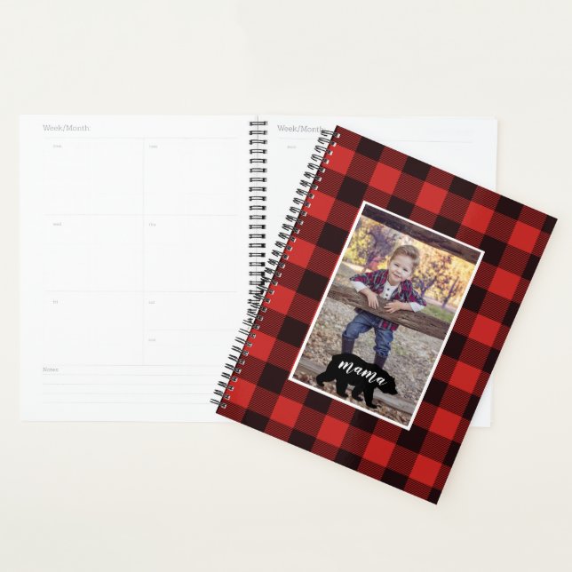 Buffalo Flannel Mama Bear Personalized Photo Planner (Display)