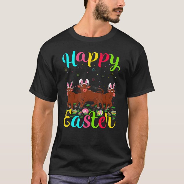 Buffalo  Funny Easter Egg Bunny Buffalo Happy East T-Shirt (Front)