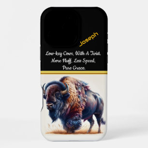 Buffalo Grazes in Golden Grass at Dusk iPhone 16 Pro Max Case