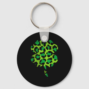 Buffalo Green Leopard Plaid Shamrock Cool St Patri Keychain