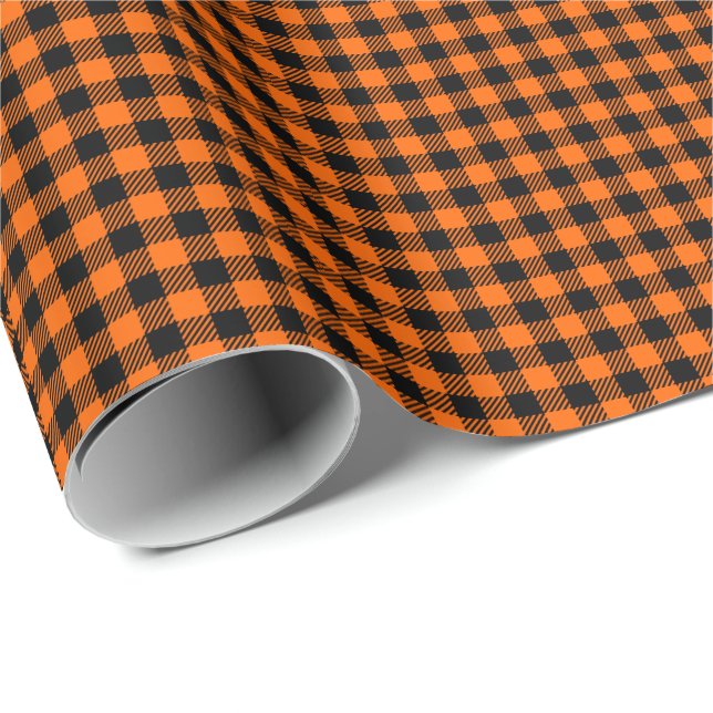 Buffalo halloween fall orange and black wrapping p paper (Roll Corner)
