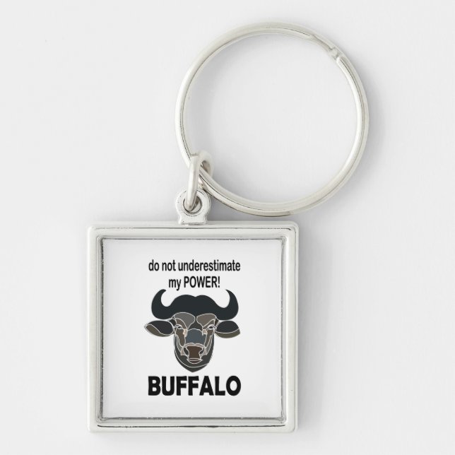 Buffalo Head Bison Animal Buffalo Keychain (Front)