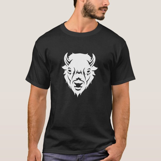 Buffalo Head Emblem T-Shirt Print (Front)