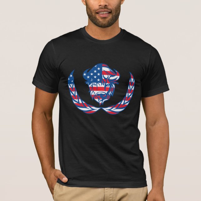 buffalo head flag T-Shirt (Front)