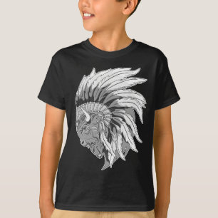 Buffalo Head With indian Headdress kids' T-Shirt
