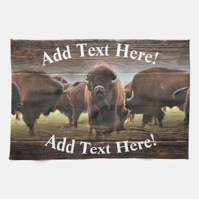 Buffalo Herd Kitchen Towel (Horizontal)