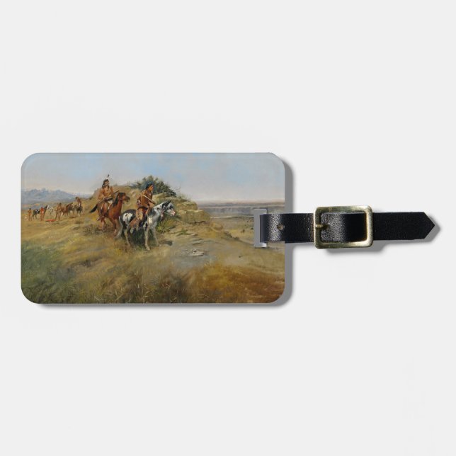 Buffalo Hunt, 1891 (oil on canvas) Luggage Tag (Front Horizontal)