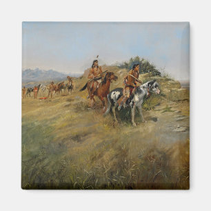 Buffalo Hunt, 1891 (oil on canvas) Magnet