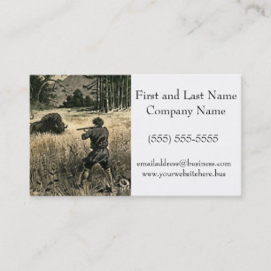 Buffalo Hunt Wild West Frontiersman Illustration Business Card
