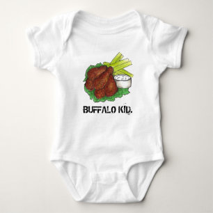 BUFFALO KID New York Spicy BBQ Chicken Wing Wings Baby Bodysuit