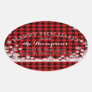 Buffalo Lumberjack Plaid Custom Name Address Label