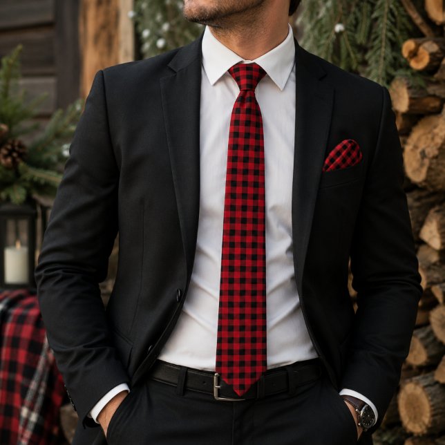 Buffalo Lumberjack Plaid Seamless Pattern  Tie (Creator Uploaded)