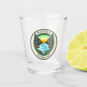 Buffalo National River Arkansas Badge Shot Glass