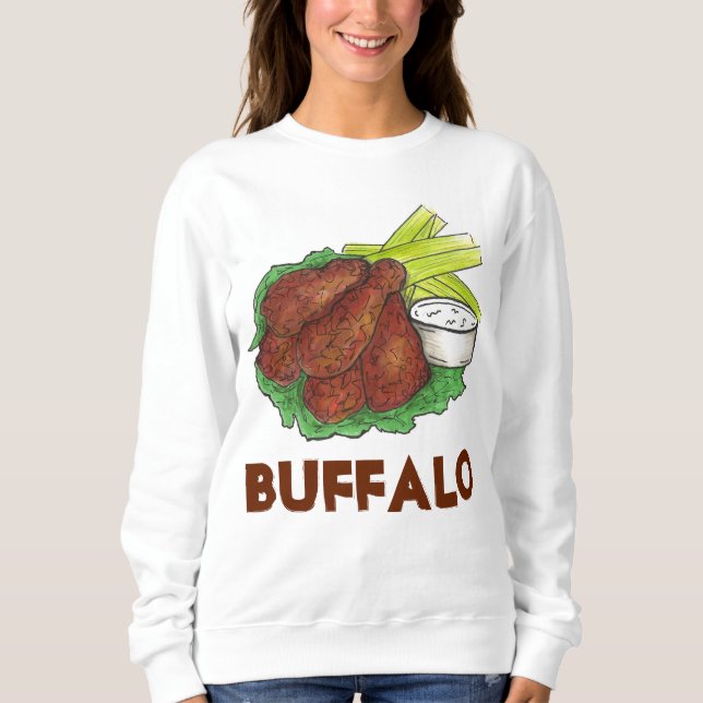 Buffalo New York Chicken Wings Celery Sweatshirt (Devant)
