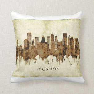 Buffalo New York Cityscape Throw Pillow