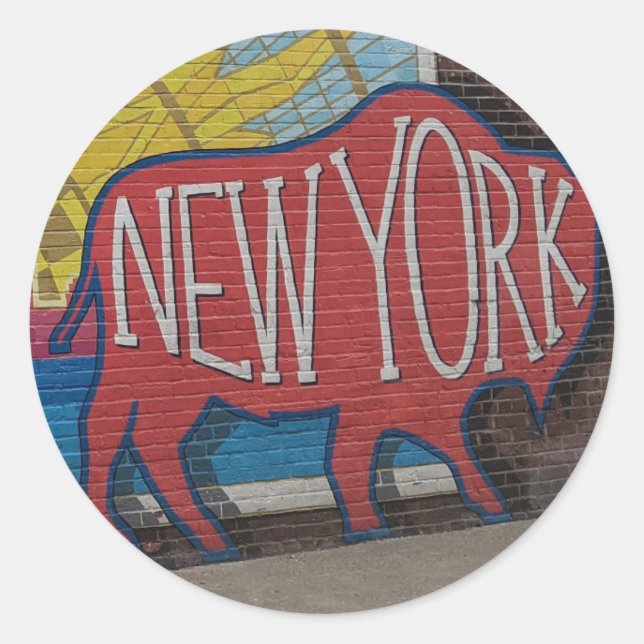Buffalo New York Classic Round Sticker (Front)