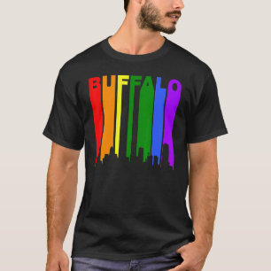 Buffalo New York Lgbtq Gay Pride Rainbow Skyline T-Shirt