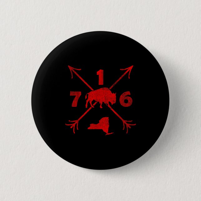Buffalo New York Ny _ Area Code 716  2 Inch Round Button (Front)