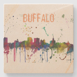 BUFFALO NEW YORK SKYLINE - Stone Coaster
