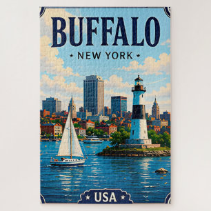 🌊 Buffalo New York Vacation Memory From Lake  Jigsaw Puzzle