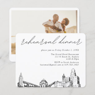 Buffalo New York Wedding Elegant Rehearsal Dinner Enclosure Card