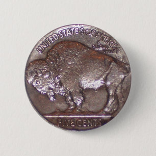 Buffalo Nickel 2 Inch Round Button