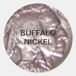 Buffalo Nickel Classic Round Sticker